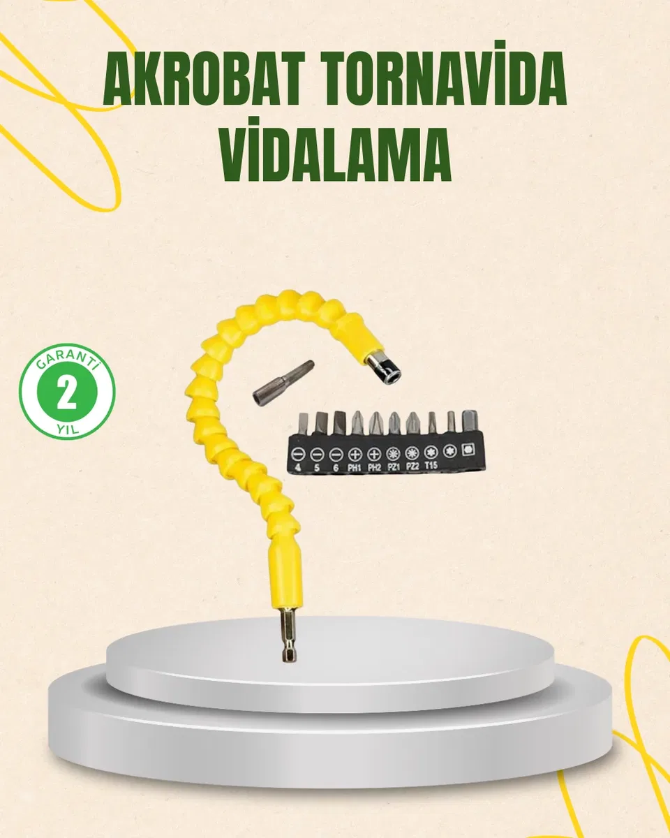 12 Parça Akrobat Vidalama Uç Seti Esnek Dar Alan Kullanım
