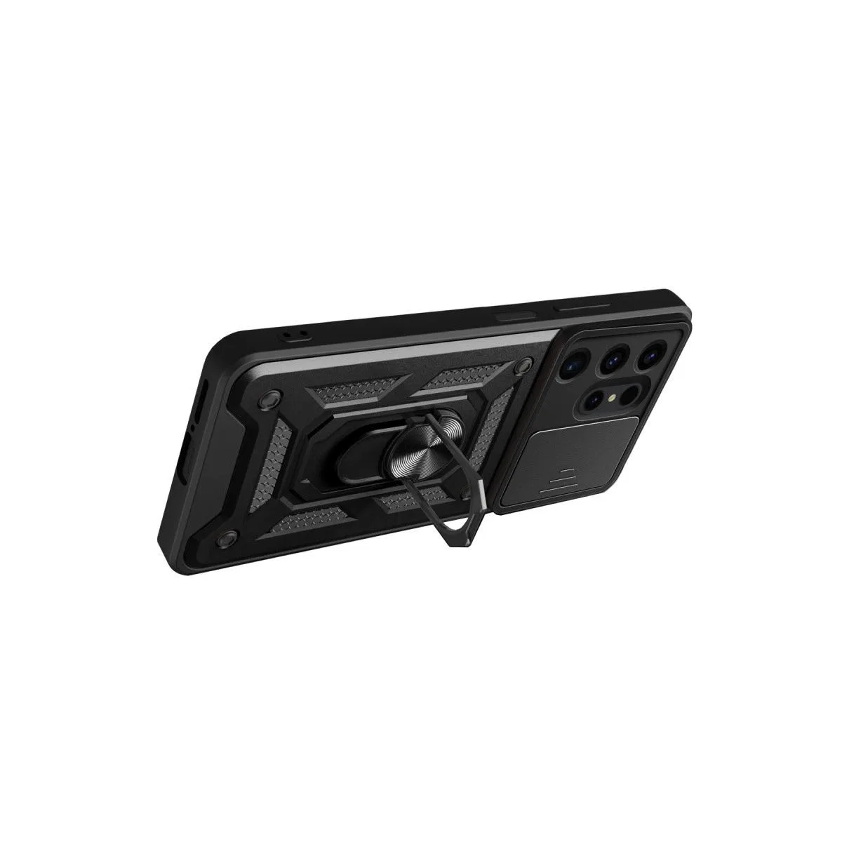 Samsung Galaxy S24 Ultra Kılıf Pars Lens Yüzüklü Silikon - Kırmızı görsel 3