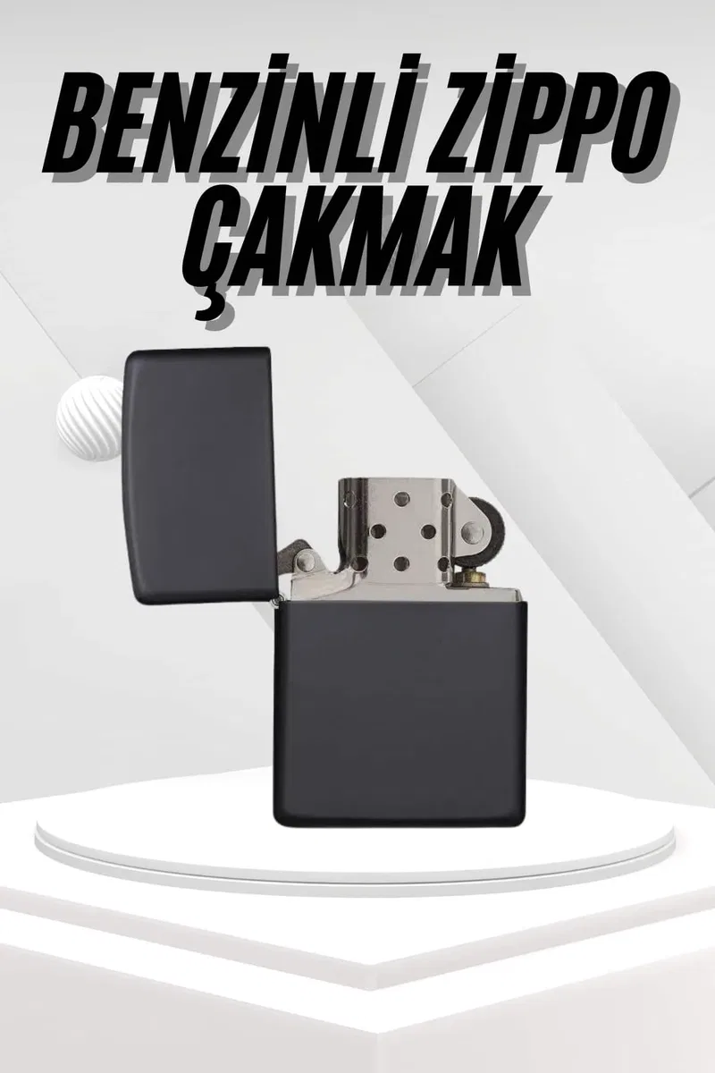 Hediyelik Zarif Siyah Benzinli Çakmak