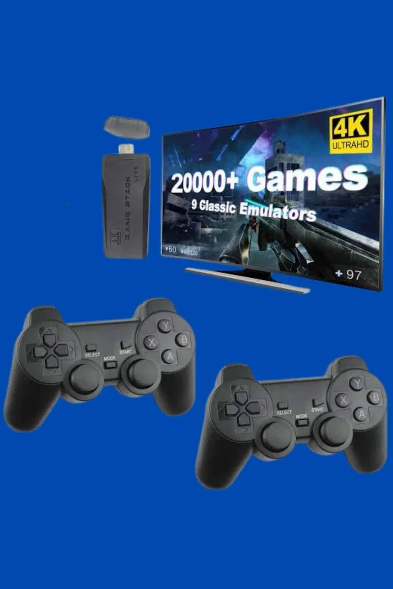 Retro Oyunlar 4k Game Stick 2. 4g Kablosuz Çift Kol 3500 Oyun Atari görsel 2