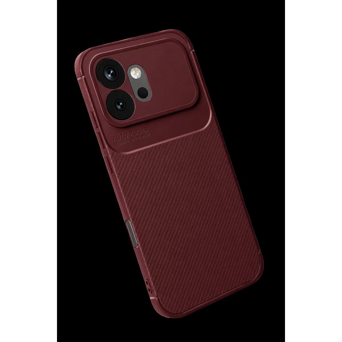 Huawei Honor 600 Auto Focus Karbon Kapak - Bordo görsel 2