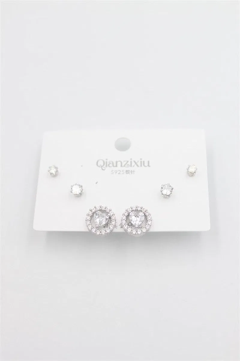 Çoklu Set Küpe - Gümüş görsel 2
