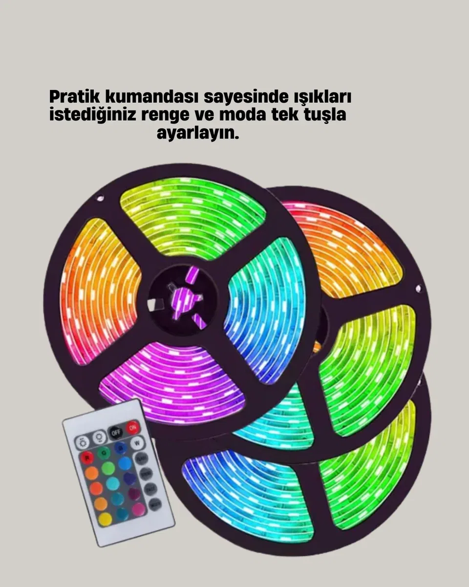Müziğe Duyarlı Renkli Smart Şerit LED Işık USB Bağlantılı Ambiyans Aydınlatma görsel 2
