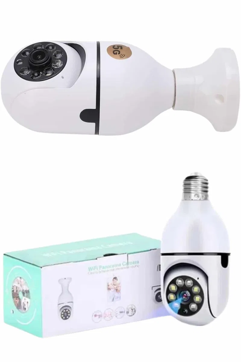 Güvenlik Kamerası Wi-Fi Özellikli 360 Derece Full Hd 1080p Ampül Kamera görsel 4