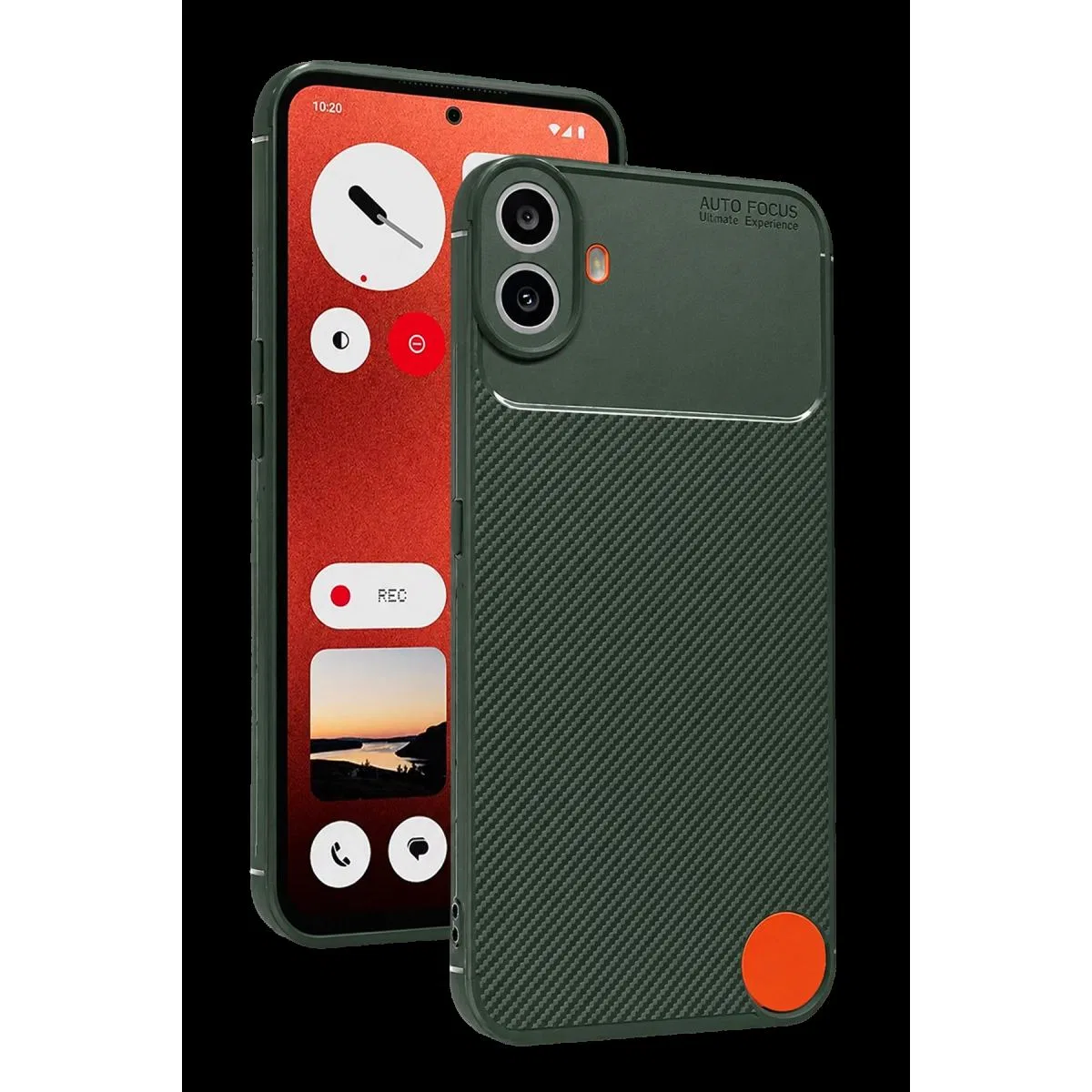Newface Nothing Phone Nothing Cmf Phone 1 Auto Focus Karbon Kapak - Yeşil