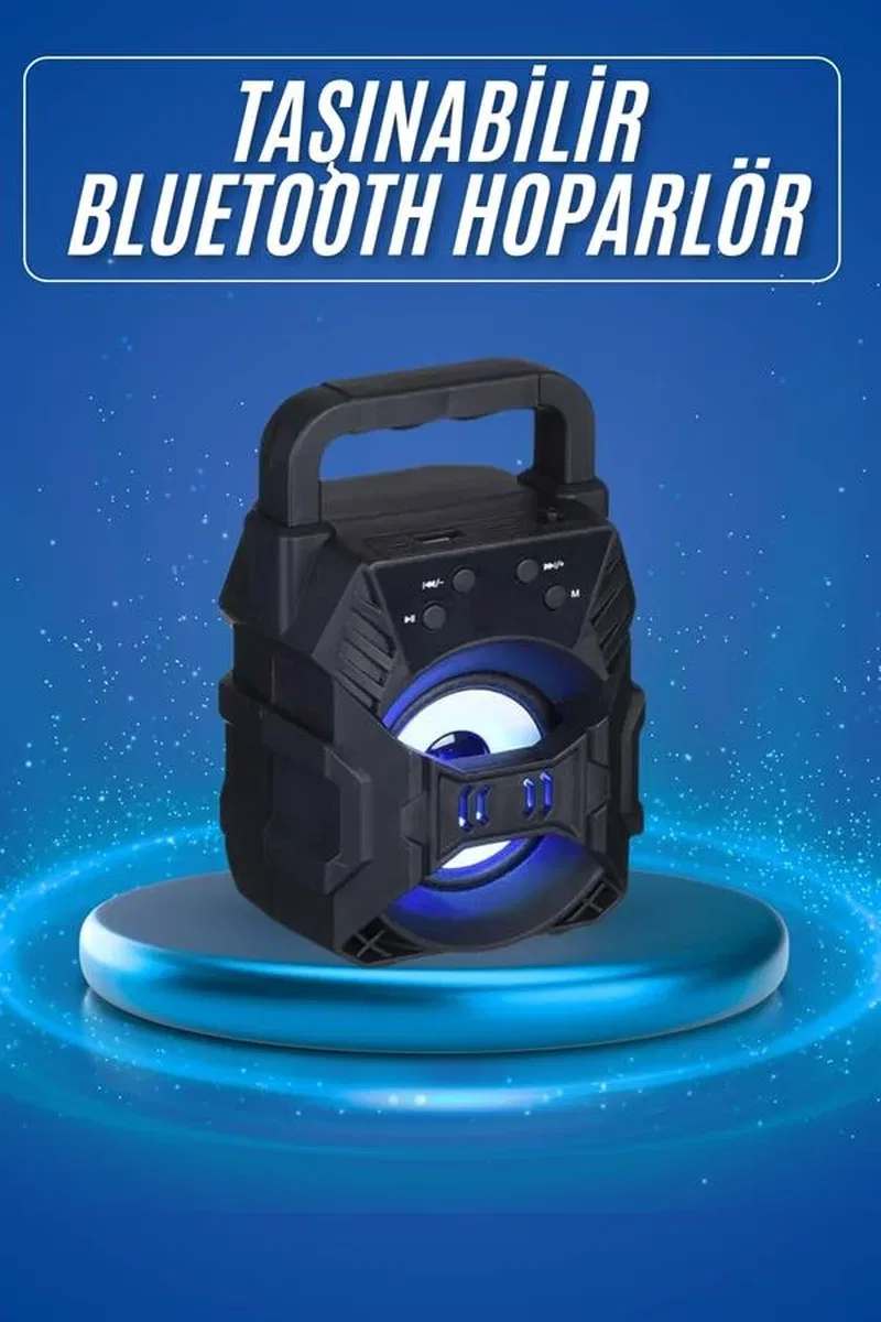 Işıklı Bluetooth Hoparlör Ses Bombası Taşınabilir Yüksek Ses Kaliteli Radyo Özelliği görsel 2