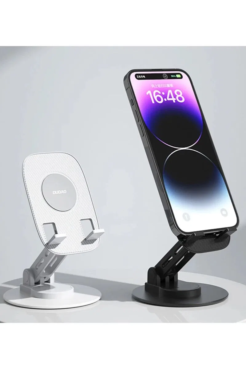 F17s Masaüstü Telefon Tutucu Döner Tabanı Alüminyum Paslanmaz Çelik Katlanabilir görsel 2