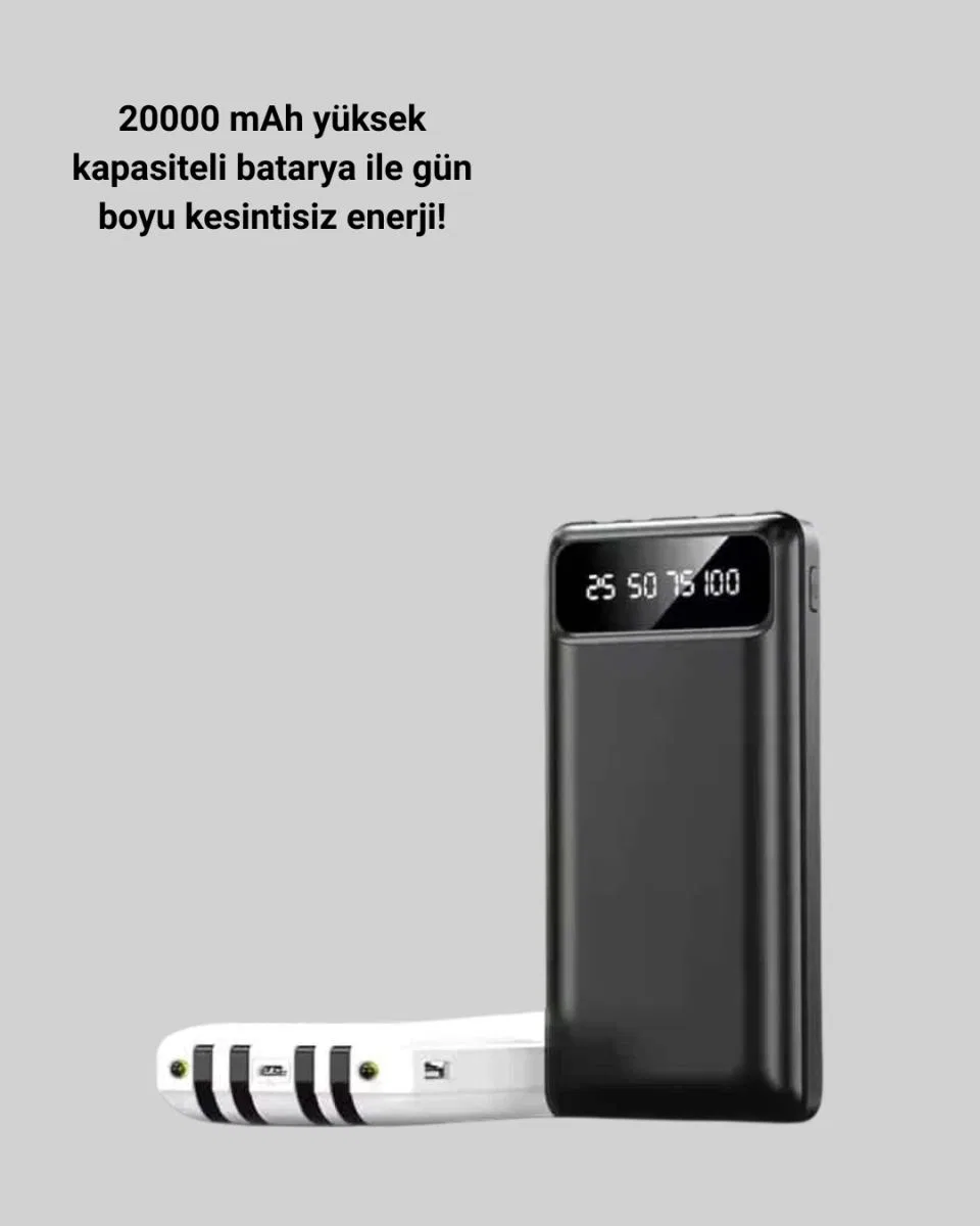 Hızlı Şarj Destekli 20. 000mah Powerbank Usb Type-c Lightning Lcd görsel 3