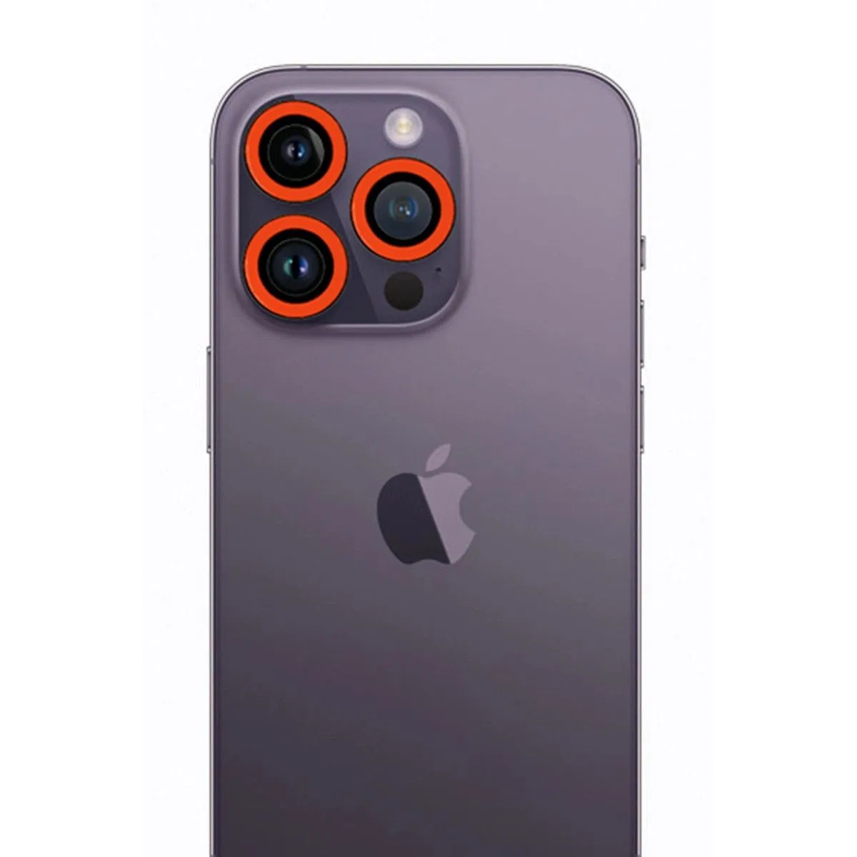 Apple İphone 12 Pro Max Neon Fosforlu Kamera Lens - Turuncu