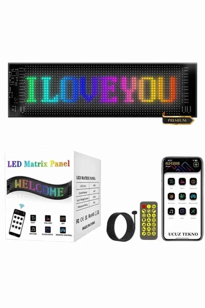 LED MATRİX 16X96 pixel neon ışıklı tüm araçlara uyumlu görsel 2