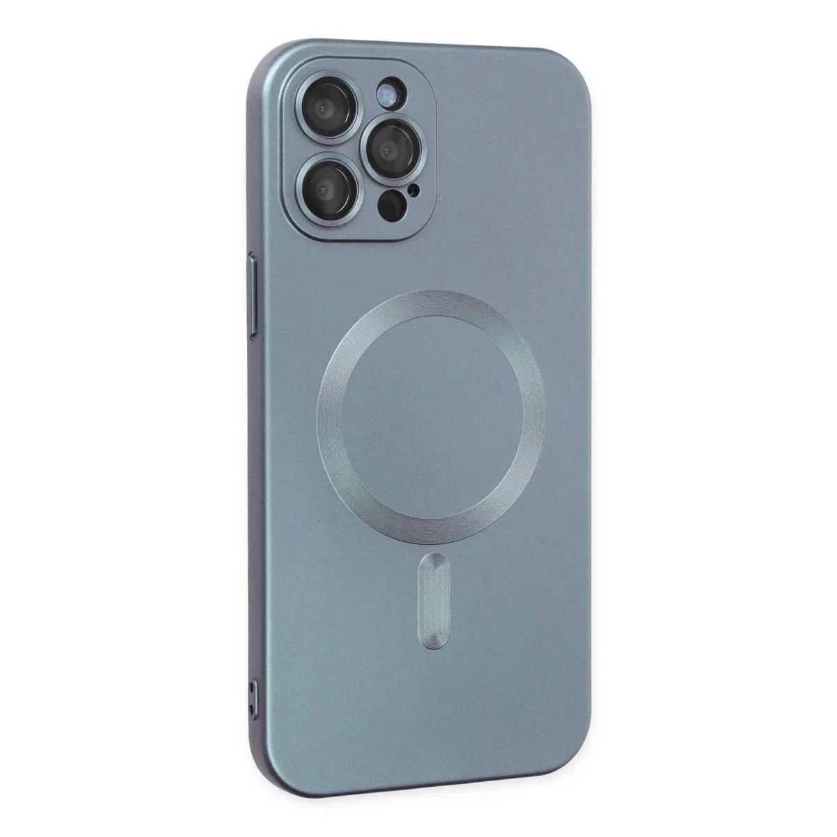 Apple İphone 12 Pro Max Kılıf Moshi Lens Magneticsafe Silikon - Sierra Blue görsel 2