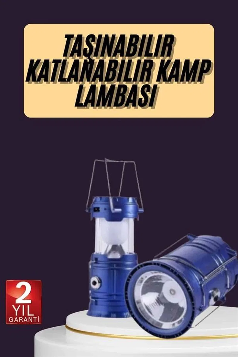 Kamp Feneri Şarj Edilebilir Güneş Enerjili Işıldak Usb Şarjlı görsel 2