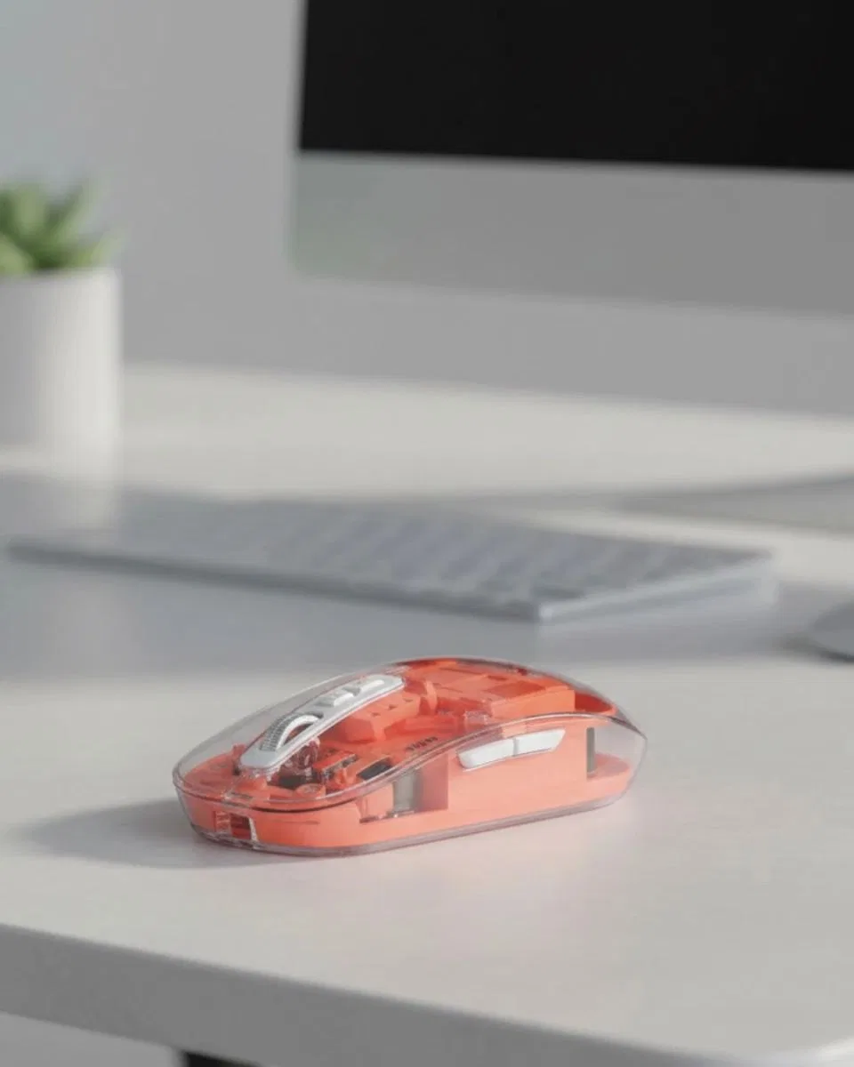 Sessiz Tıklamalı Şeffaf Mouse Bluetooth Ve Usb Uyumlu
