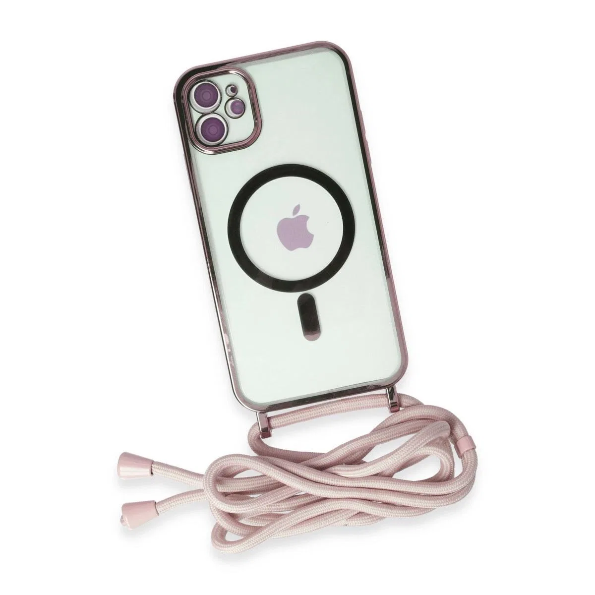 Apple İphone 11 Kılıf Divo Lazer Askılı Magsafe Kapak - Pembe görsel 4