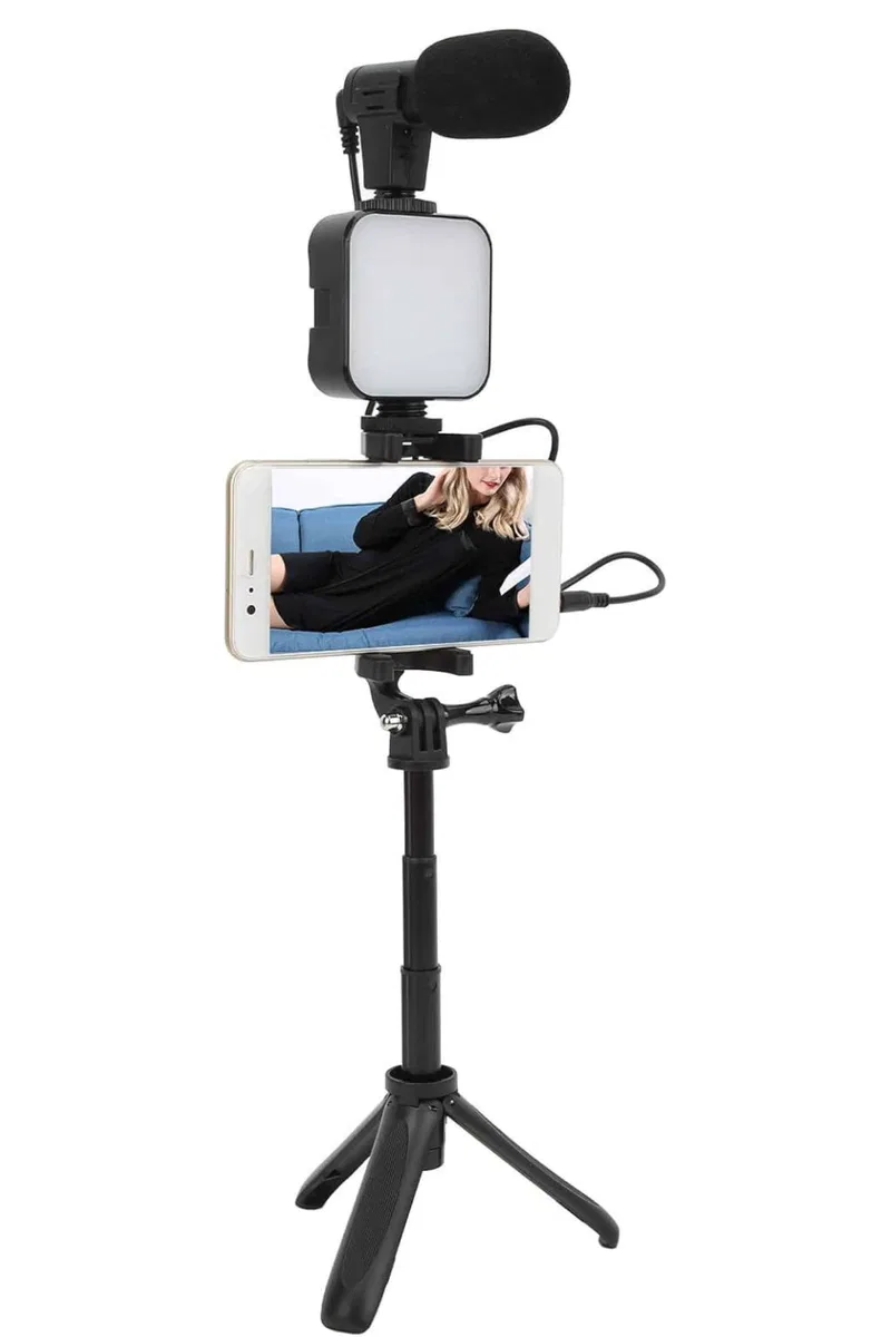Video Making Kit Telefon Tutucu Vlog Video Mini Led Işıklı görsel 5