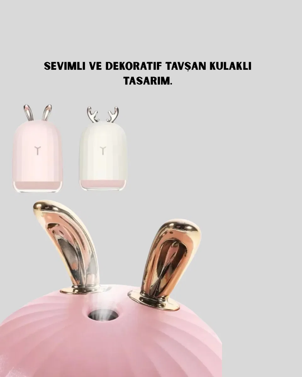 USB Bağlantılı Sessiz Çalışan LED Işıklı Nemlendirici Difüzör 200 ml görsel 5