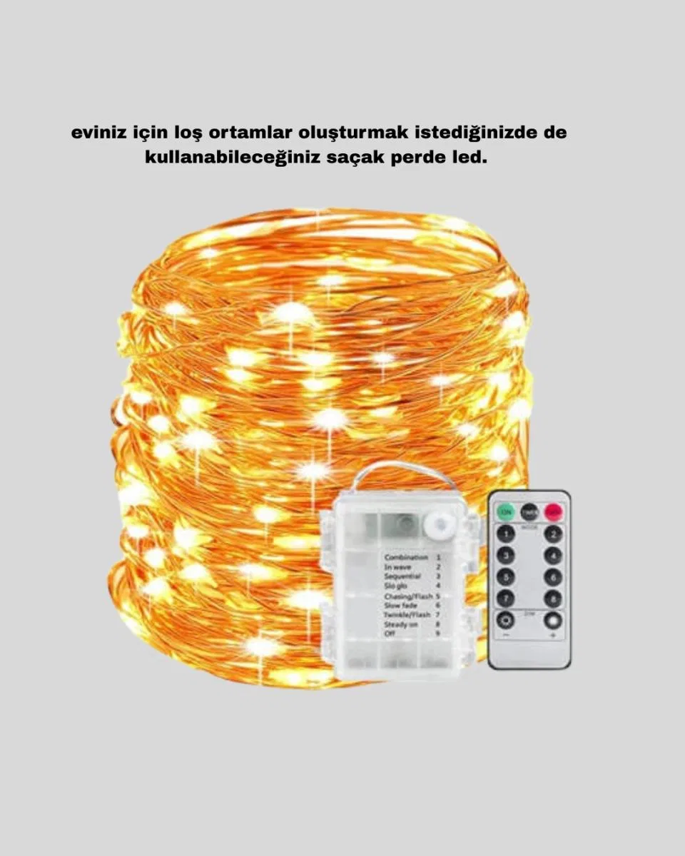 Zaman Ayarlı 8 Modlu Günışığı Perde Led Işık Usb Çalışma Yeni Nesil görsel 5