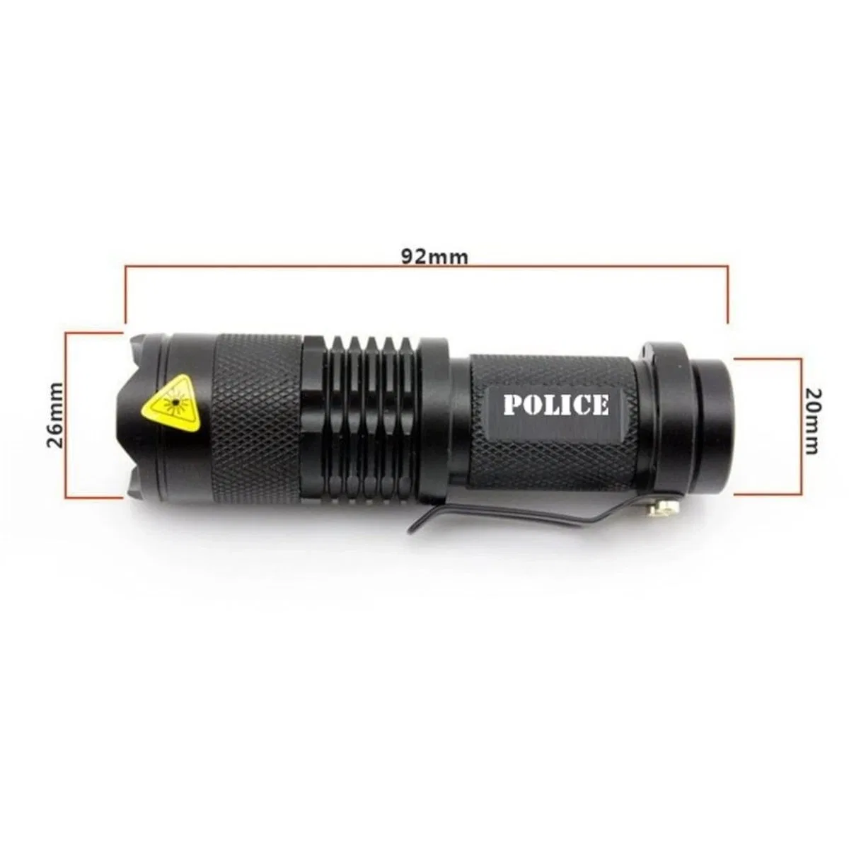 Cree Q5 Led Zoomlu Pilli Mini Feneri 14500 Pil İle Çalışma Özelliği görsel 2