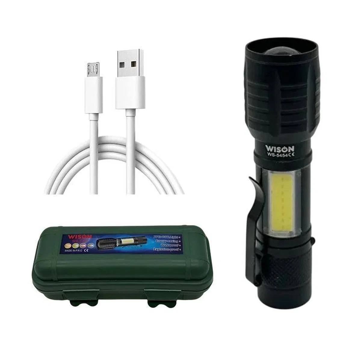 Wison Ws-5454 Cob Led Usb Şarjlı Mini El Feneri