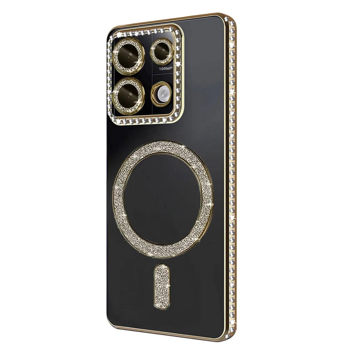 Xiaomi Redmi Note 13 Pro 4g Joke Simli Magneticsafe Kılıf - Gold görsel 3
