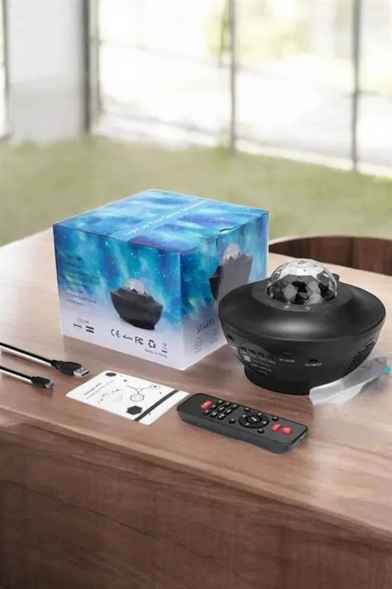 Projektör Yıldız Gece Lambası Disko Topu Bluetooth Bağlantılı Taşınabilir Şarjlı görsel 3