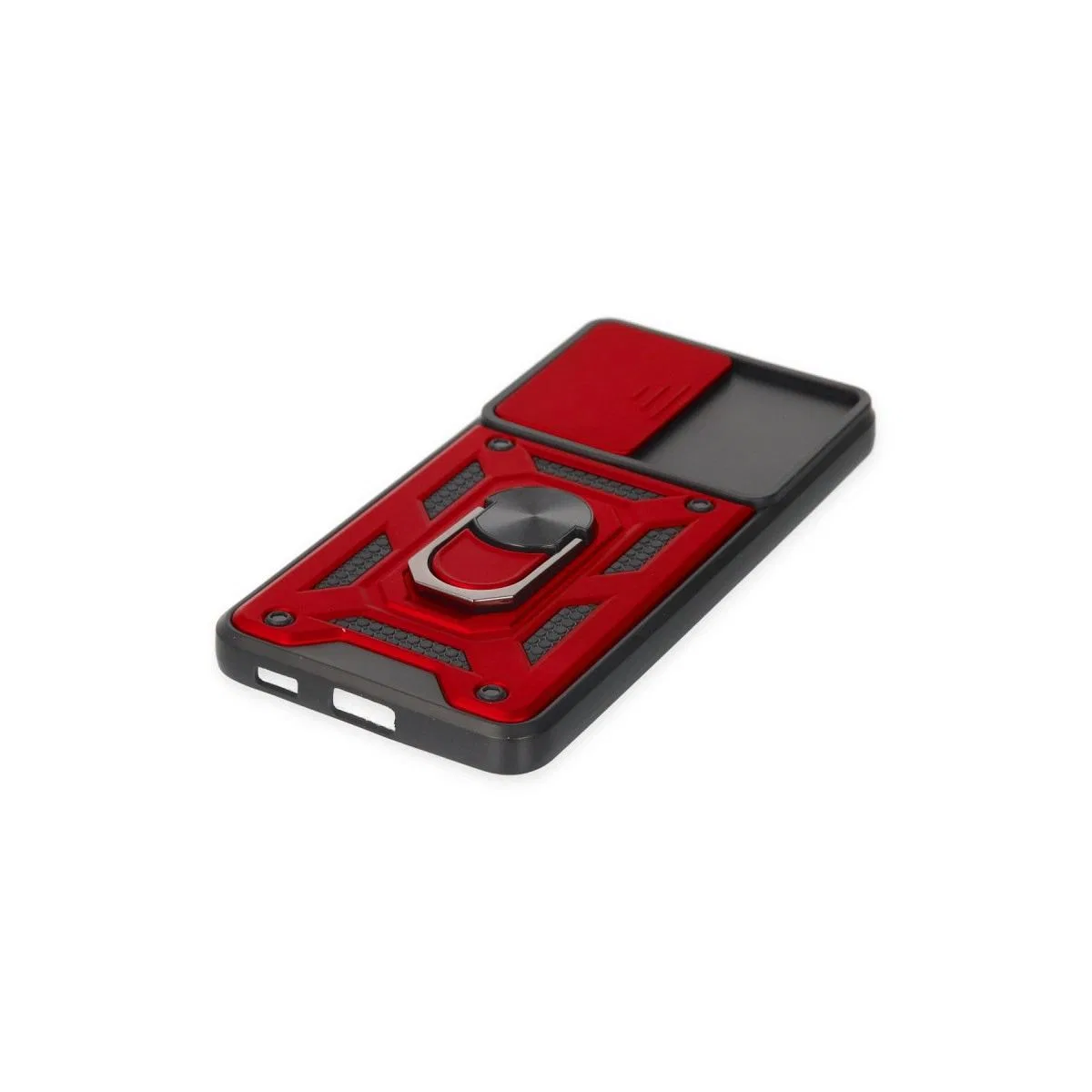 Samsung Galaxy S21 Fe Kılıf Pars Lens Yüzüklü Silikon - Kırmızı görsel 5