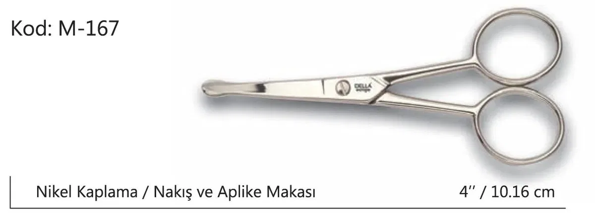 Europe Aplike Ve Nakış Makası Kıvrık Küt Uçlu No: 4 10, 16 Cm