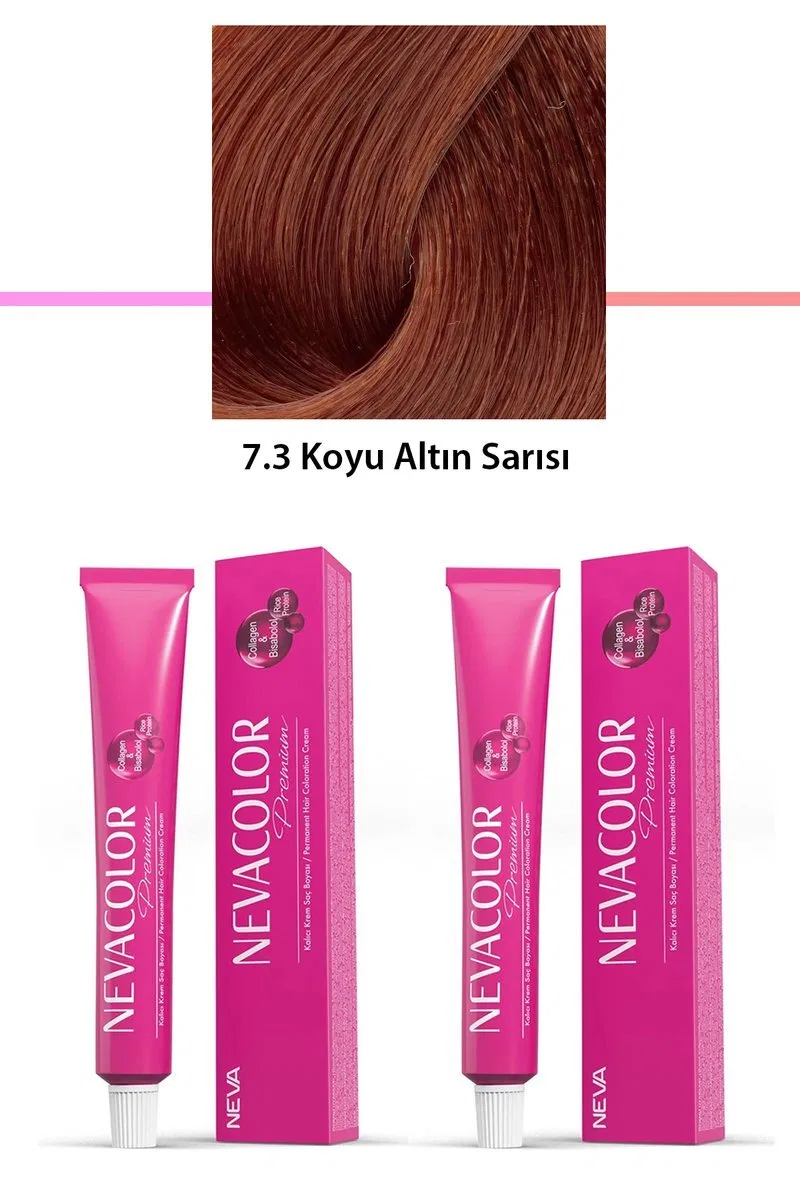 2 li Set Premium 7. 3 Koyu Altın Sarısı - Kalıcı Krem Saç Boyası 2 X 50 g Tüp