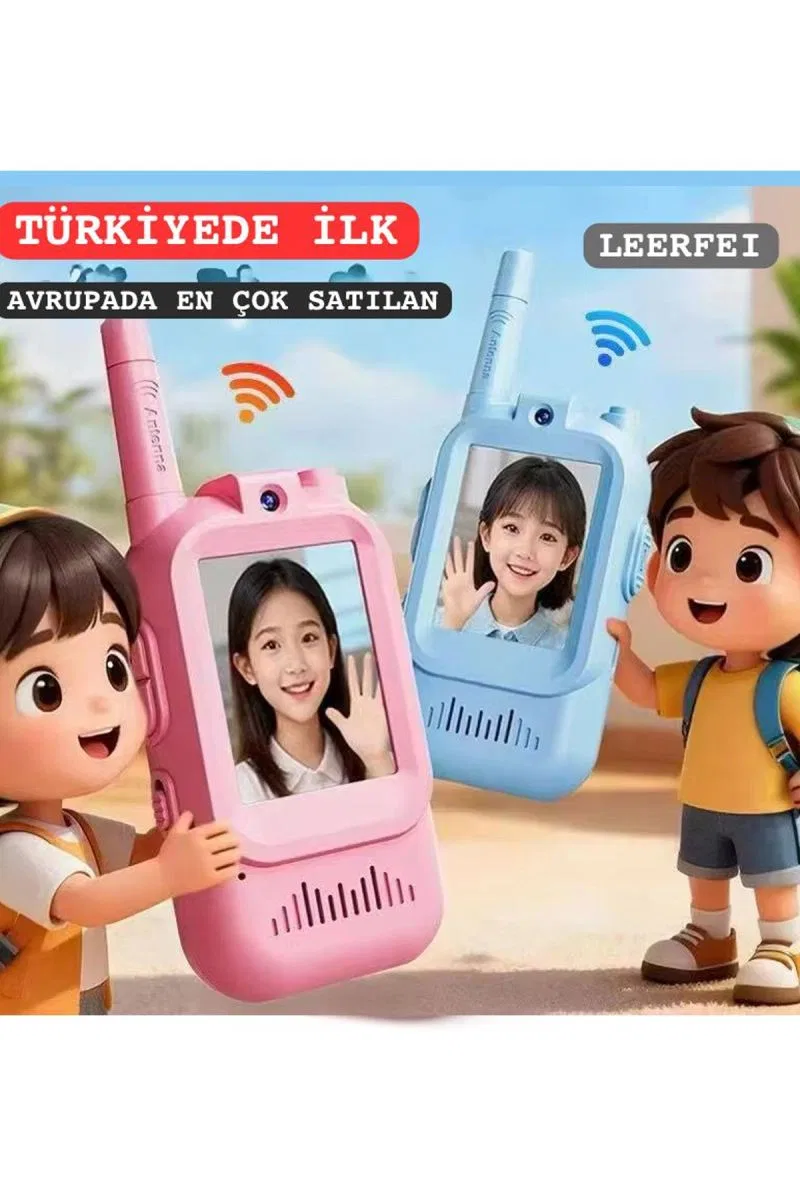 Çocuklar Için Görüntülü Telsiz Konuşma Özellıklı El Telsizi Şarj Edılebılır 50 Mt Menzil Wifi Gerektirmez görsel 6