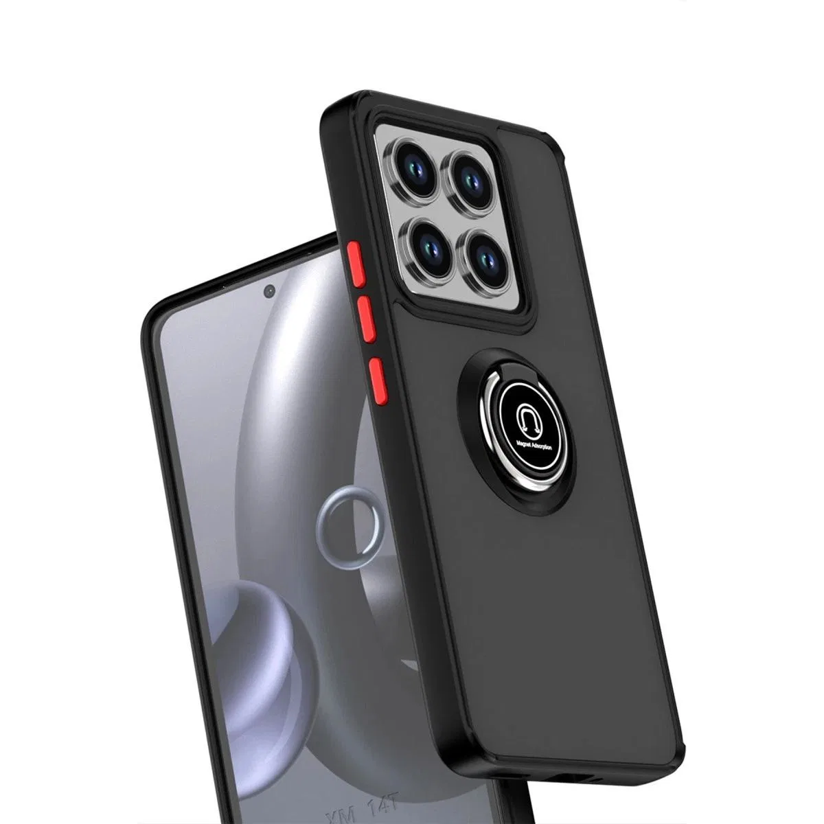 Xiaomi Mi 14t Montreal Yüzüklü Silikon Kapak - Siyah görsel 2