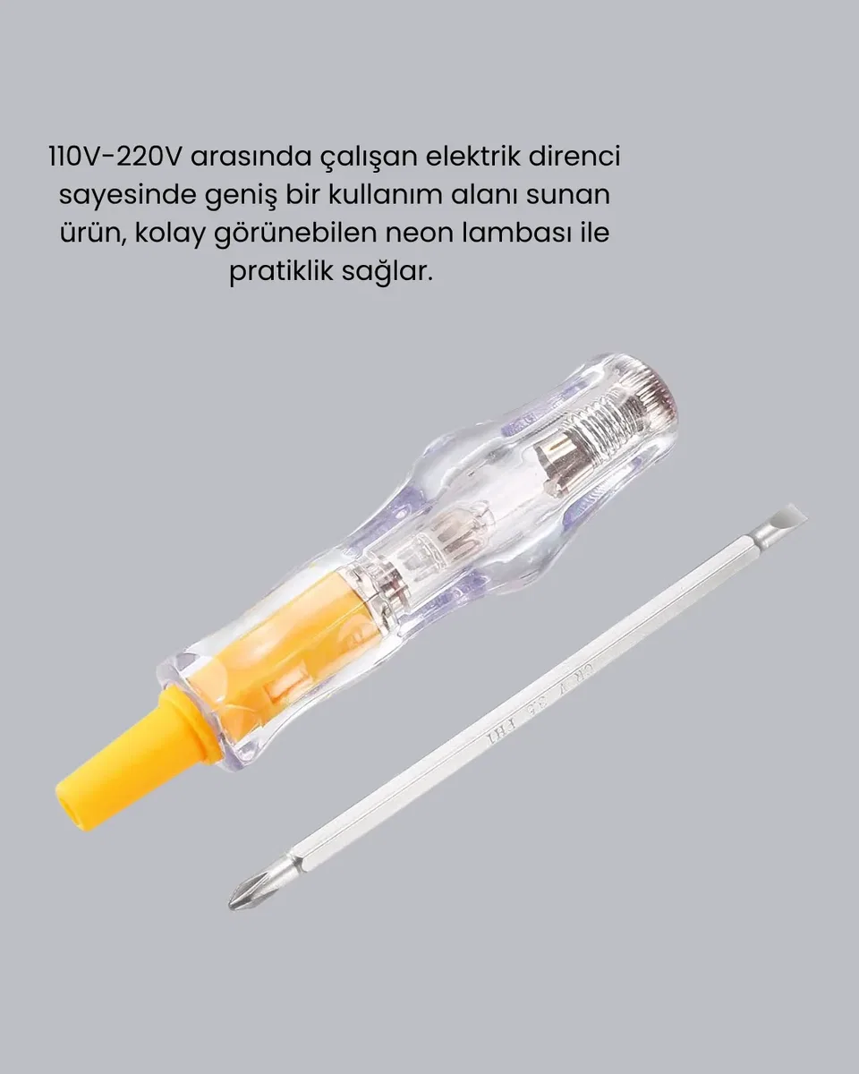 110-220V Elektrik Test Kalemi Korozyona Dayanıklı Nikel Kaplamalı görsel 4