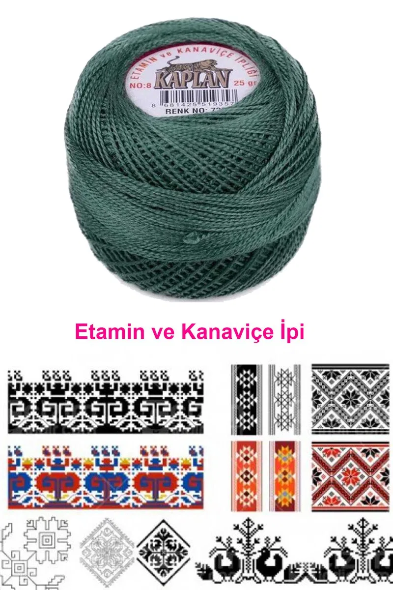 Kaplan Etamin Ve Kanaviçe İpi 8 No Kod/Renk: 726 - Royaleks görsel 2