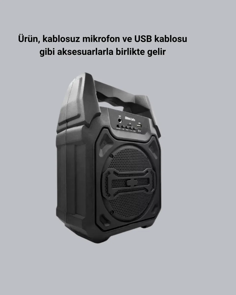 Taşınabilir Bluetooth Hoparlör – FM Radyo, USB, SD Kart ve TWS Özellikli görsel 5