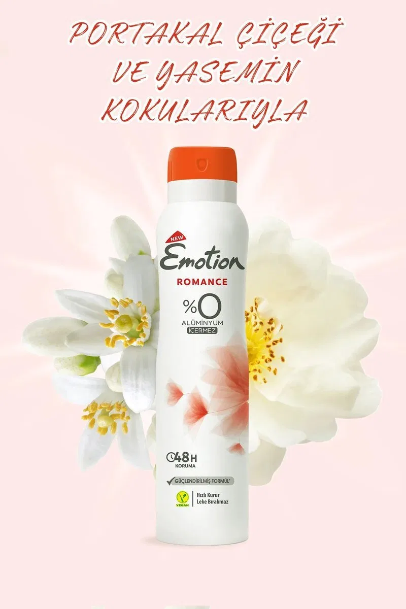 Emotion Romance Kadın Vegan Deodorant 150 Ml Hızlı Kurur, Leke Bırakmaz görsel 2
