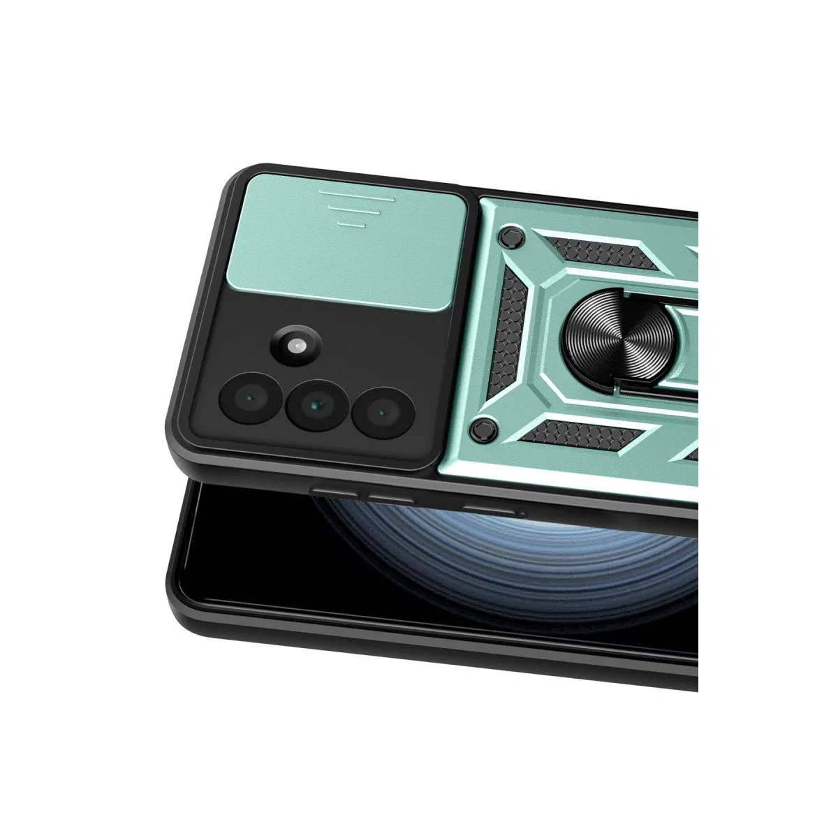 Samsung Galaxy A37 5g Pars Lens Yüzüklü Silikon - Yeşil görsel 2