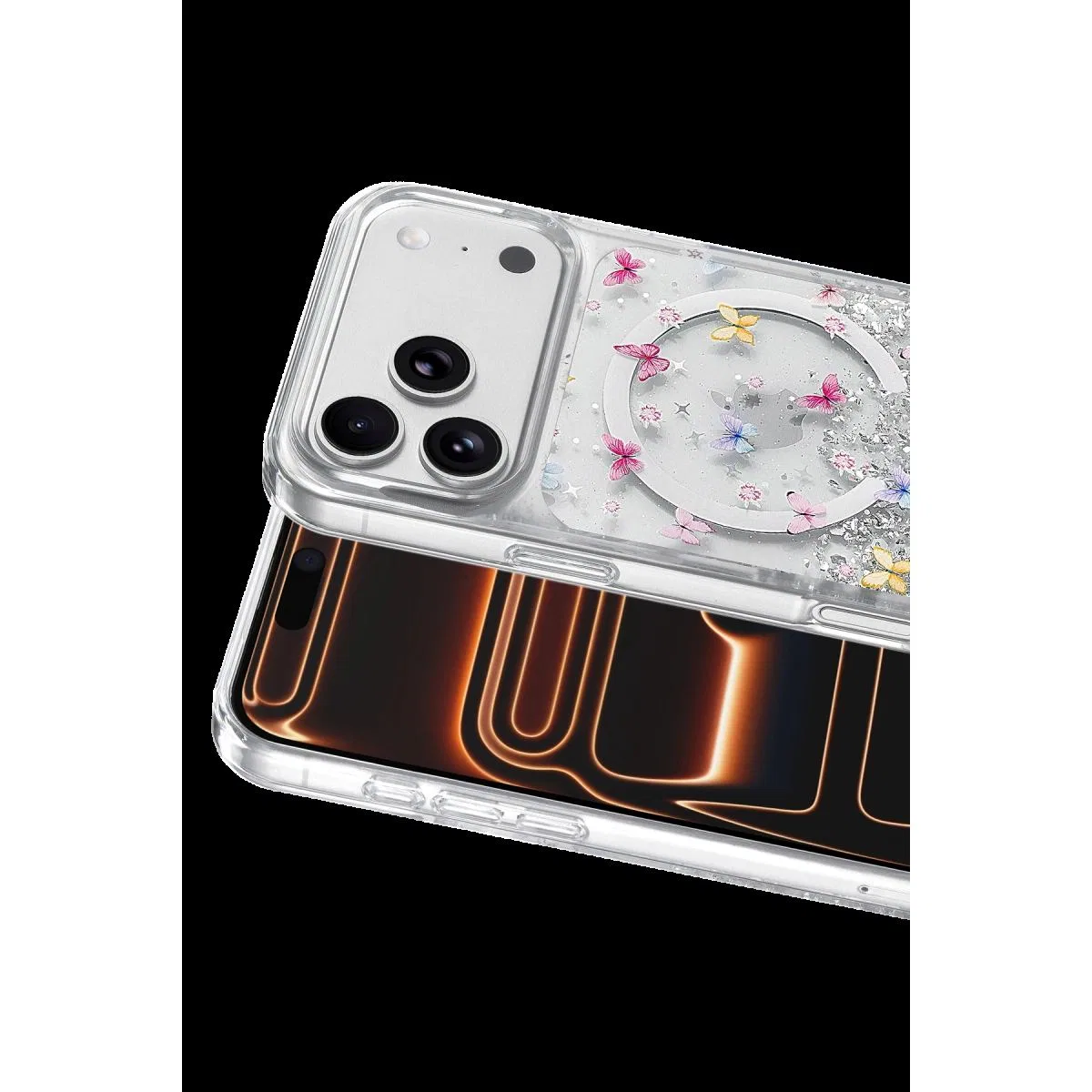 Onegif Apple İphone 17 Pro Misk Simli Magsafe Kapak - Desen 4 görsel 2