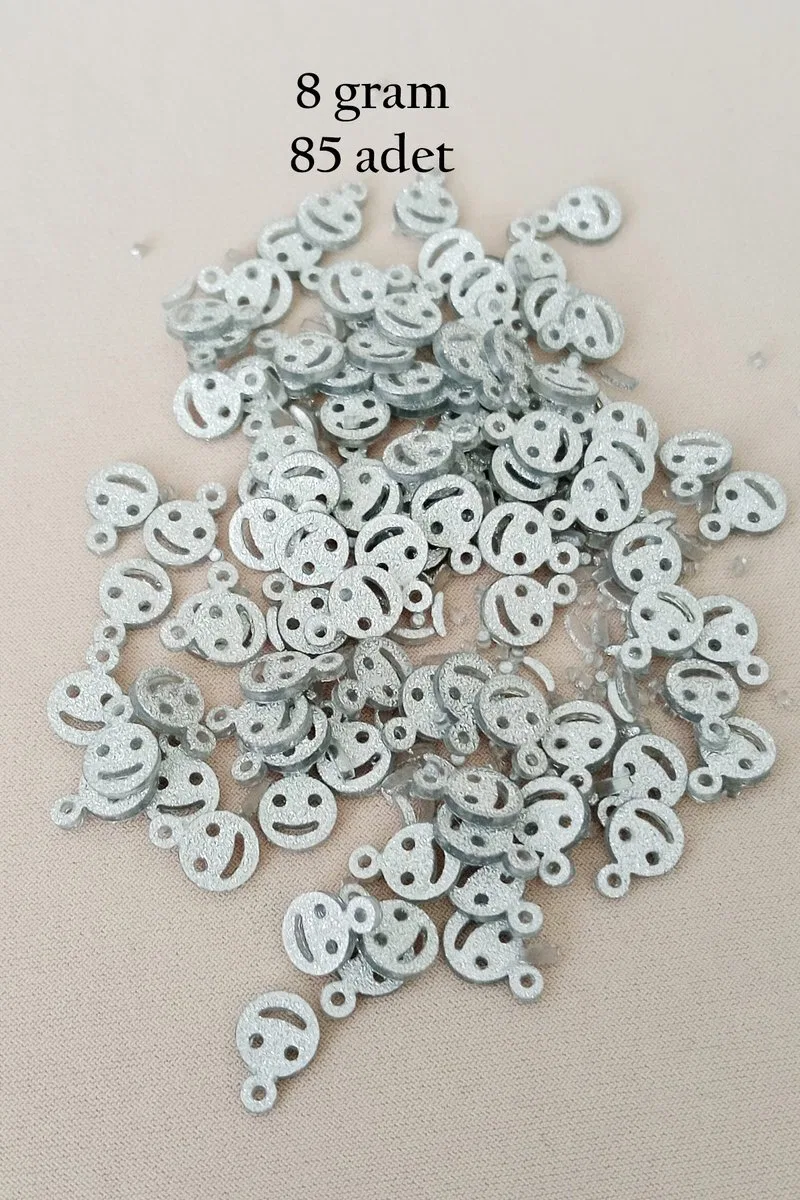 Oya Abiye Bileklik Kolye Pleksi Metalik Plastik Pul Gümüş Renk 8 gram 85 adet - BNC525
