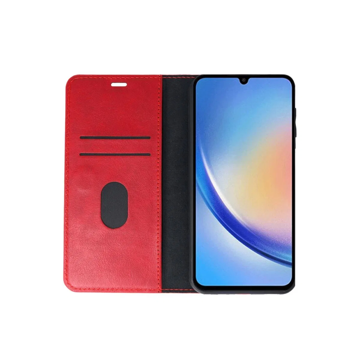 Samsung Galaxy A24 4g Kılıf Trend S Plus Kapaklı Kılıf - Kırmızı görsel 4