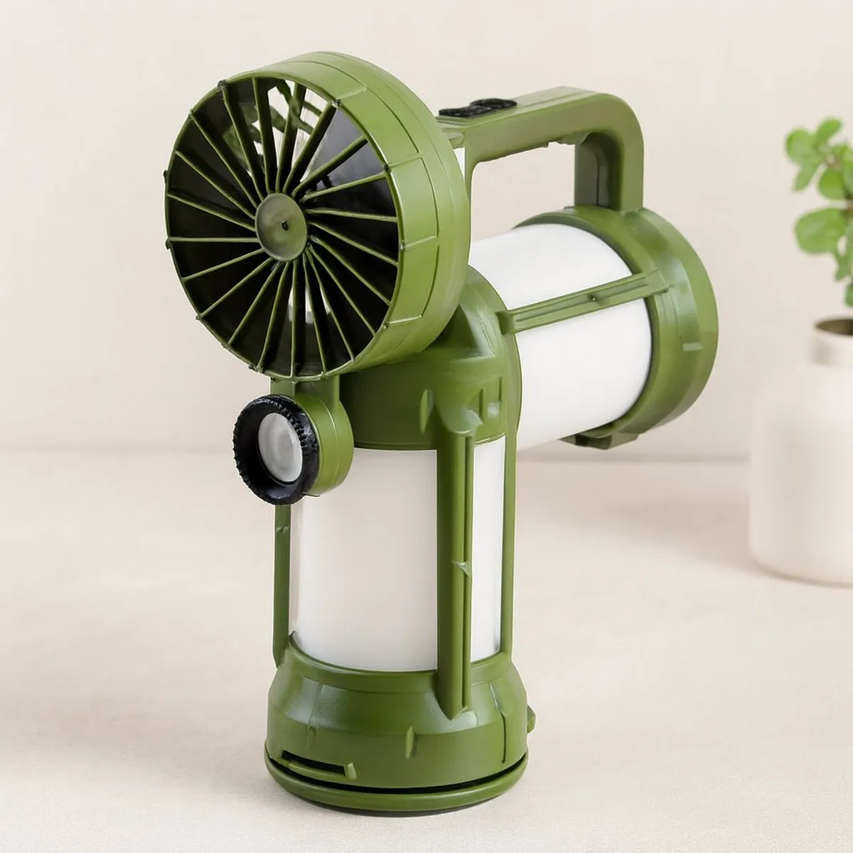 3-in-1 Solar USB Kamp Vantilatör ve Çift Fener