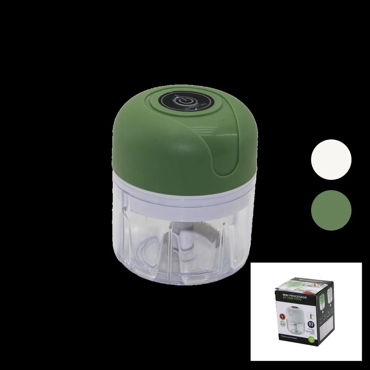 USB Şarjlı Mini Doğrayıcı 250ml 45W 3 Bıçaklı görsel 2