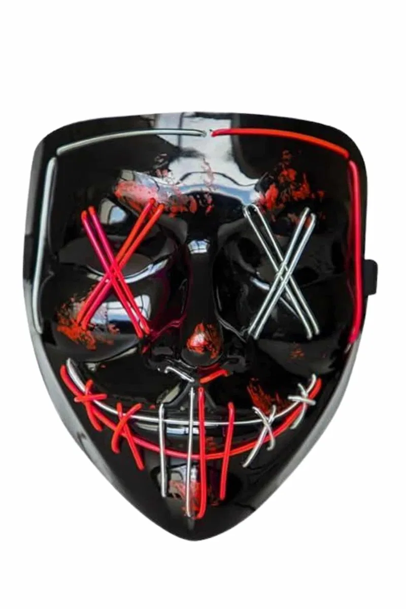 Işıklı Led Maske Parti Eğlence Maskesi Hallowen Neon Maske görsel 2