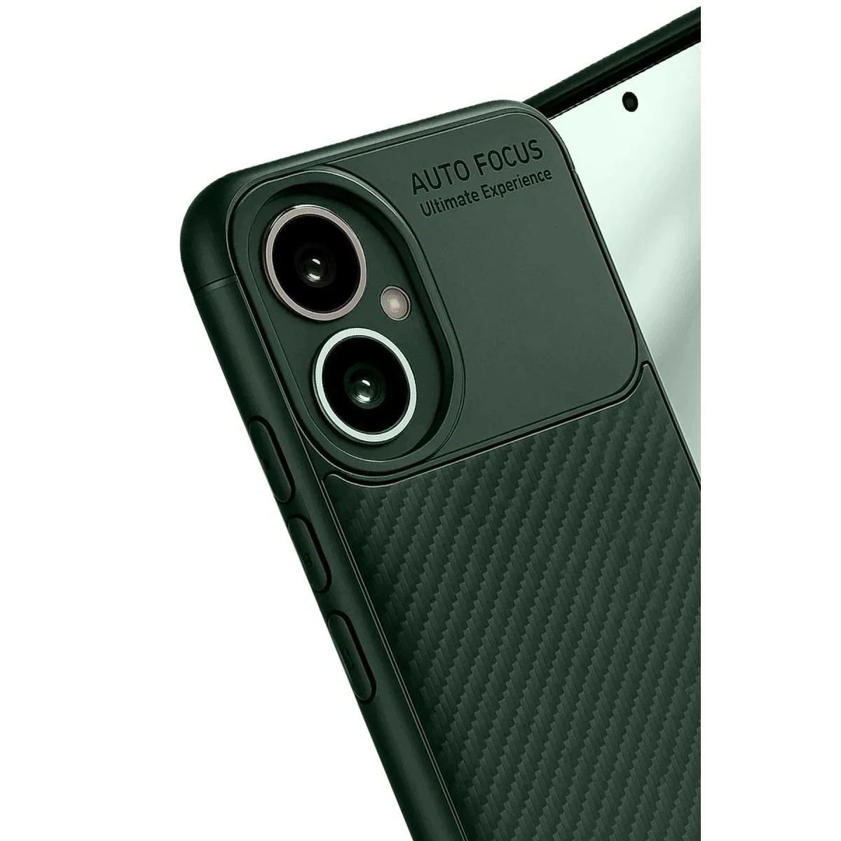 Honor 400 Kılıf Auto Focus Karbon Kapak - Koyu Yeşil görsel 4