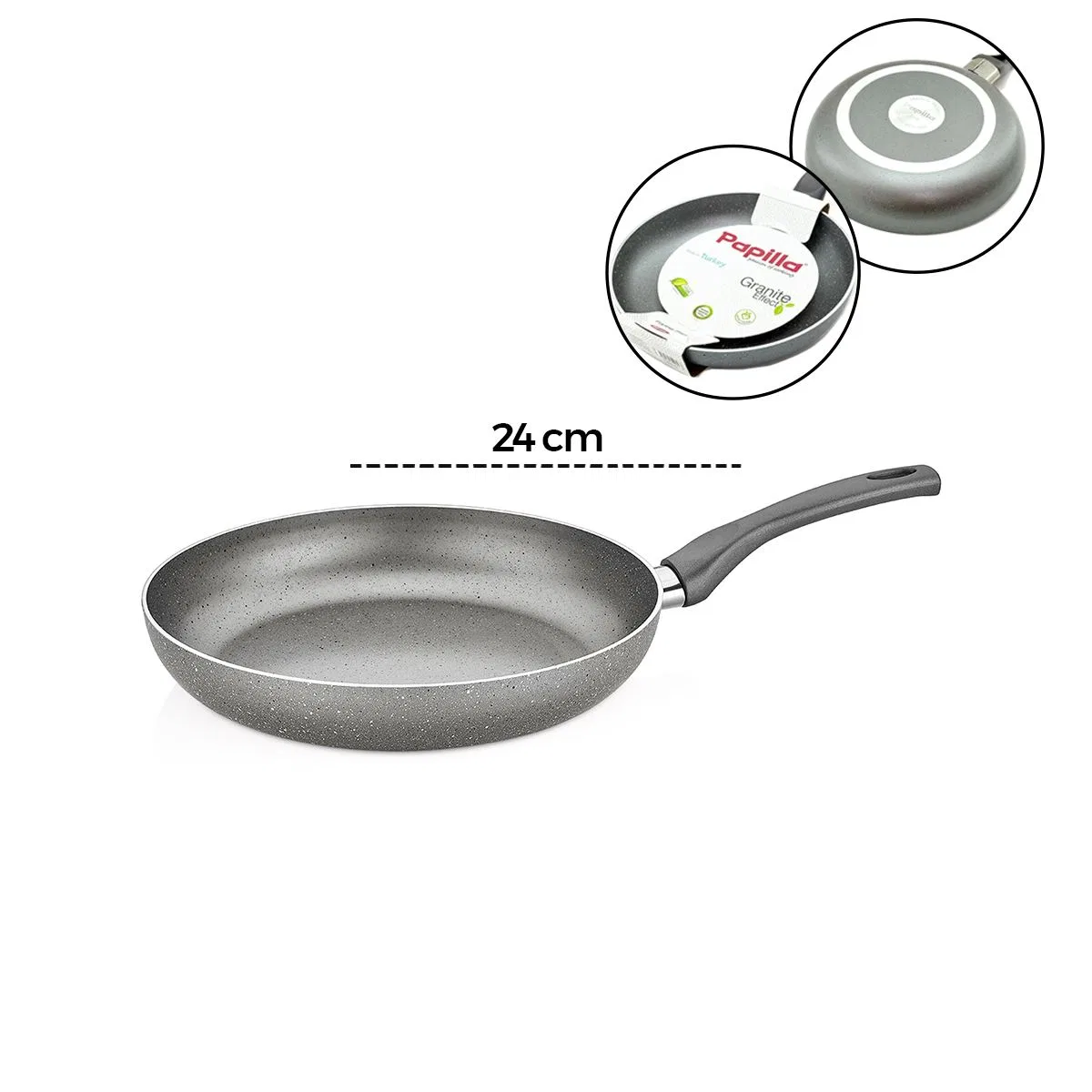 Granit Tava 24 cm Tek Saplı görsel 2