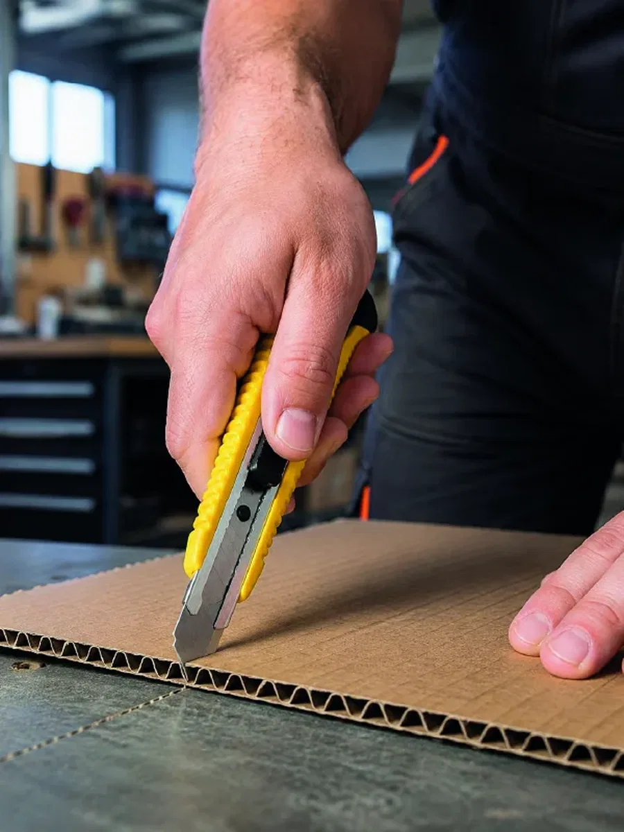 5 Adet Metal Falçata Seti Ergonomik Saplı Çelik Maket Bıçağı Koli Ambalaj PVC Kesici görsel 4