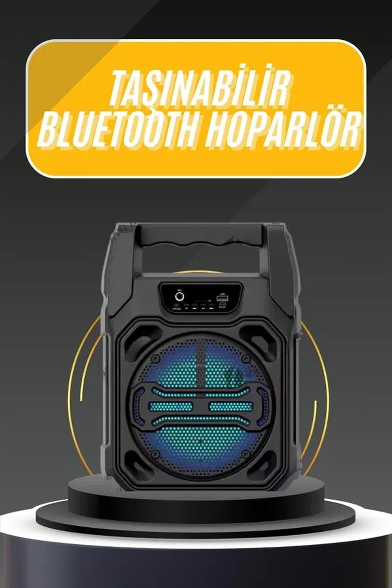 Karaoke Mikrofonlu Fm Radyolu Bluetooth Hoparlör Yüksek Ses Kaliteli görsel 2