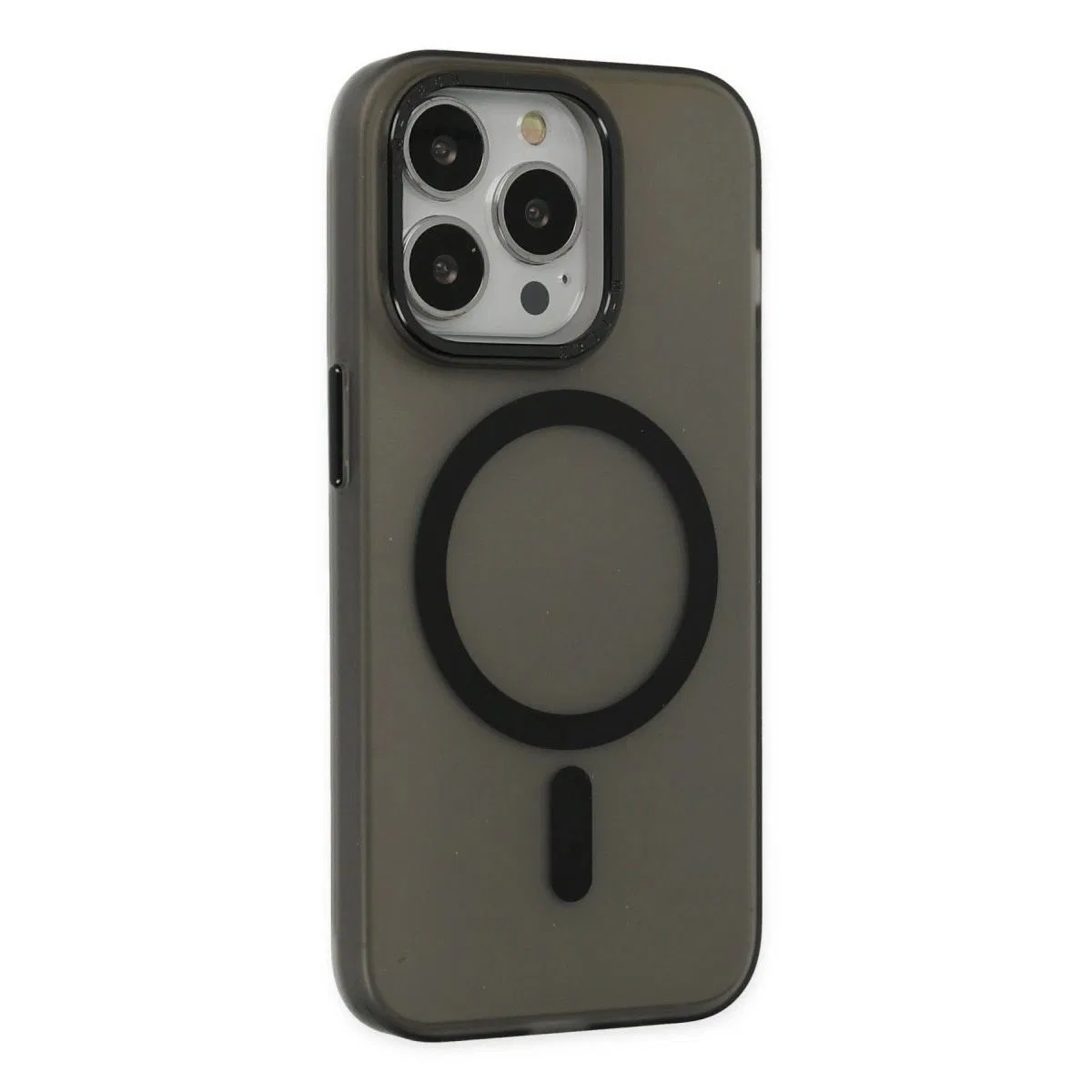 Apple İphone 15 Pro Kılıf Lodos Magneticsafe Mat Kapak - Siyah görsel 2