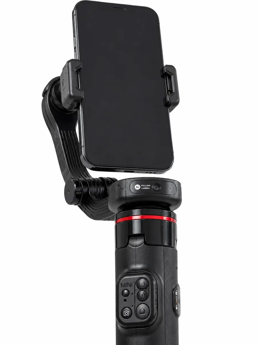 Profesyonel AI Gimbal Selfie Stick Yüz Takipli Telefon Sabitleyici Bluetooth Kumandalı Katlanabilir Tripod görsel 6