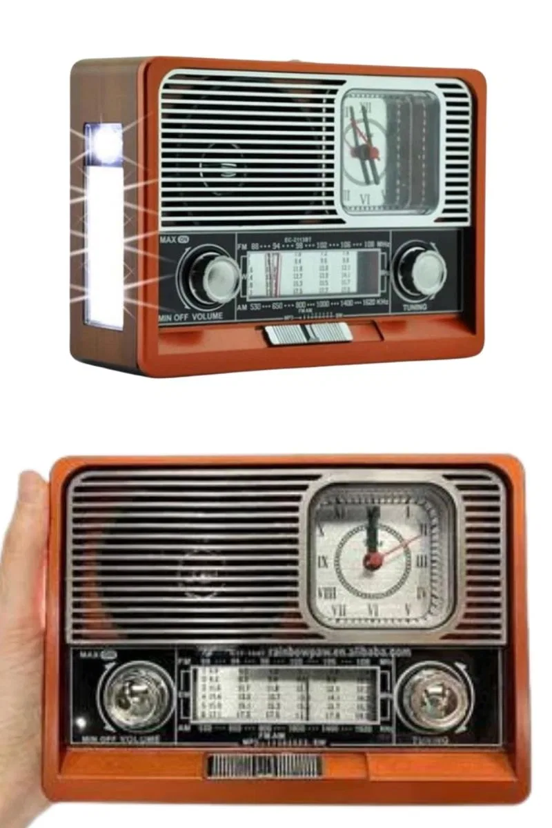 Nostaljik Vintage Radyo Taşınabilir Bluetooth Bağlantılı Hoparlör Radyo görsel 2