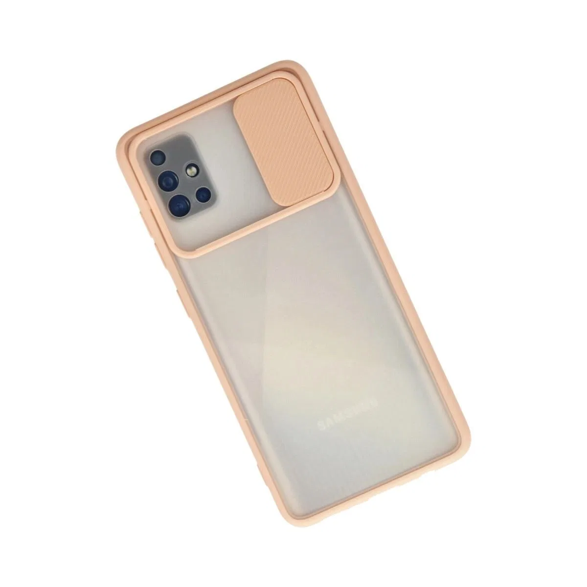 Samsung Galaxy A71 Kılıf Palm Buzlu Kamera Sürgülü Silikon - Pembe görsel 2