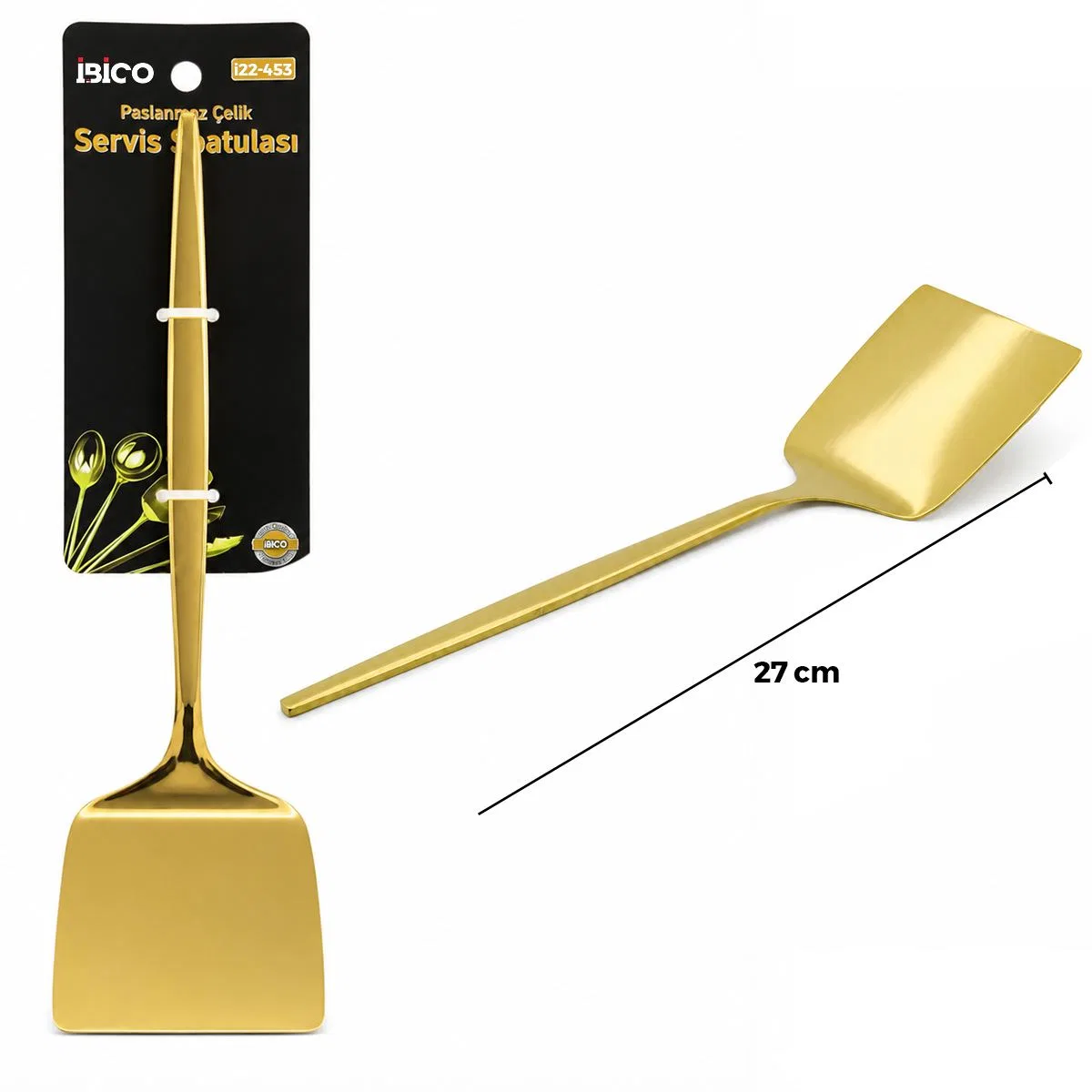 Altın Renk Metal Servis Spatula görsel 2